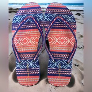 Vera Bradley Women’s Flip Flops NWOT- Size Medium 7-8 Aztec pattern Beach shoes